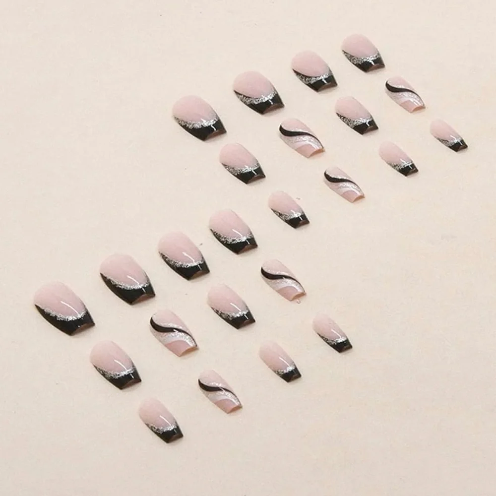 Black & White Press On Nails NWT